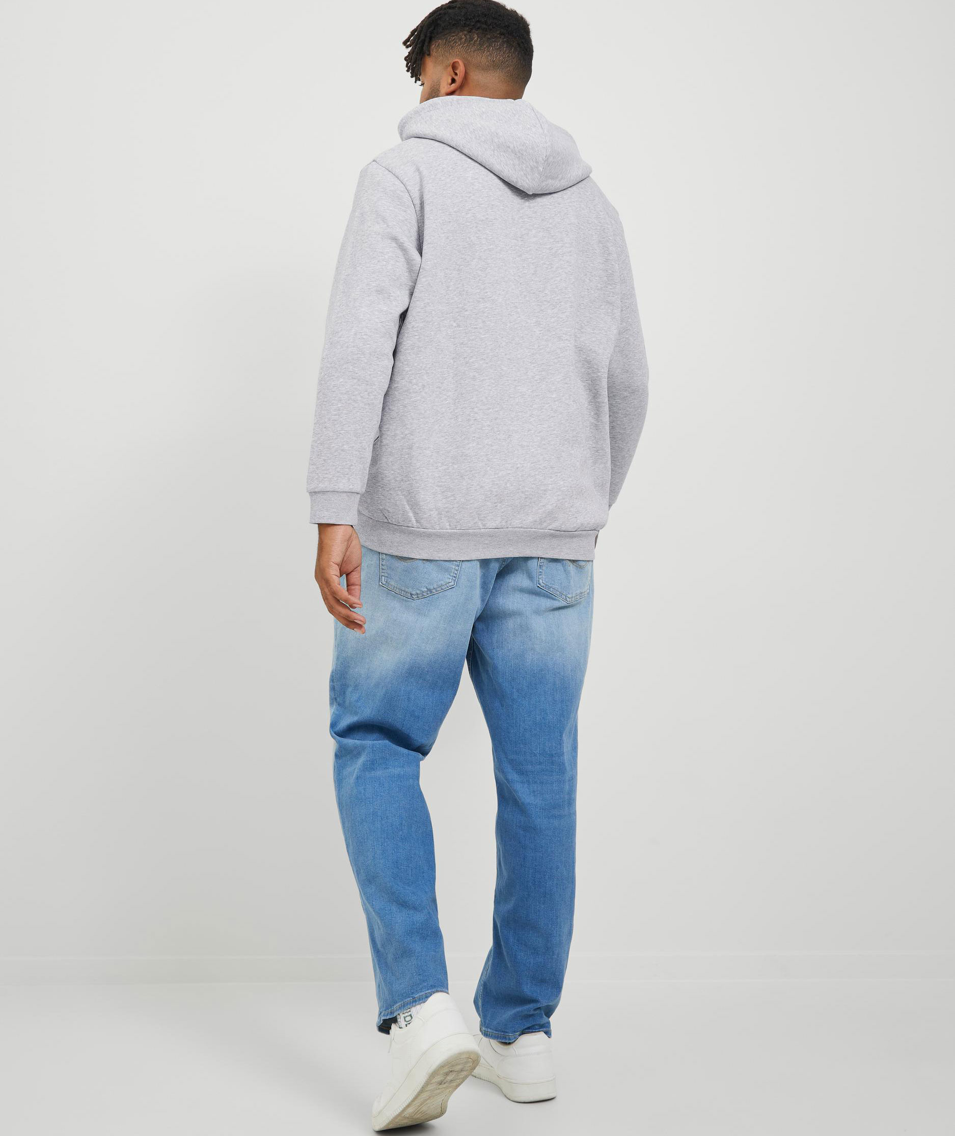 Jack & Jones Plus JJEBRADLEY hoodie, Light Grey Melange, large image number 6