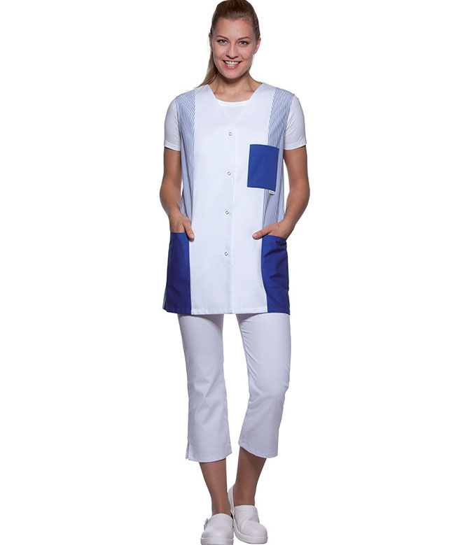 Karlowsky Sabrina women's tunic without sleeves, White/blue, large image number 2