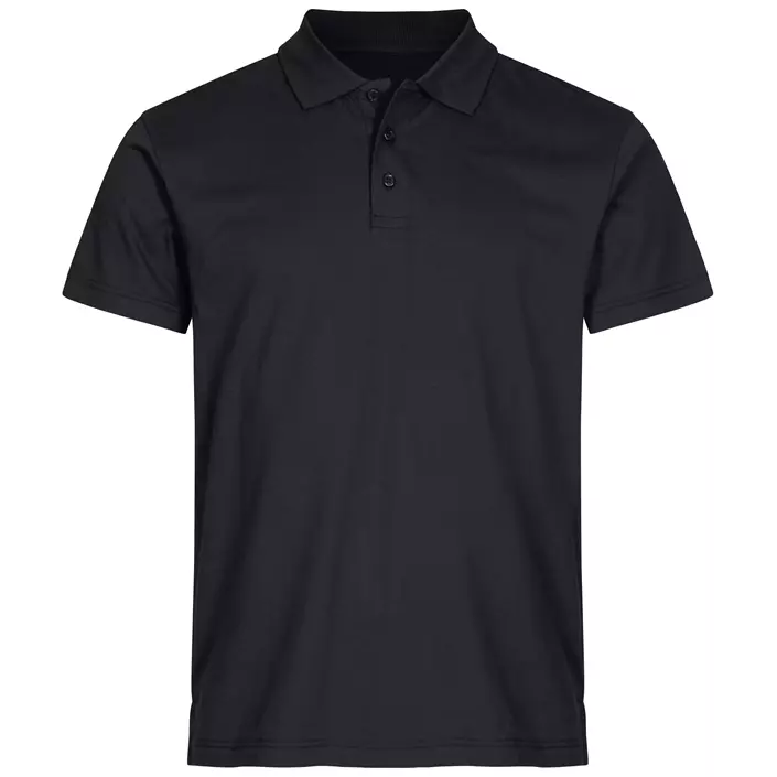 Clique Single Jersey Polo T-shirt, Sort, large image number 0