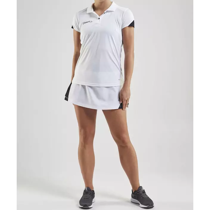 Craft Pro Control Impact Damen Poloshirt, White/black, large image number 4