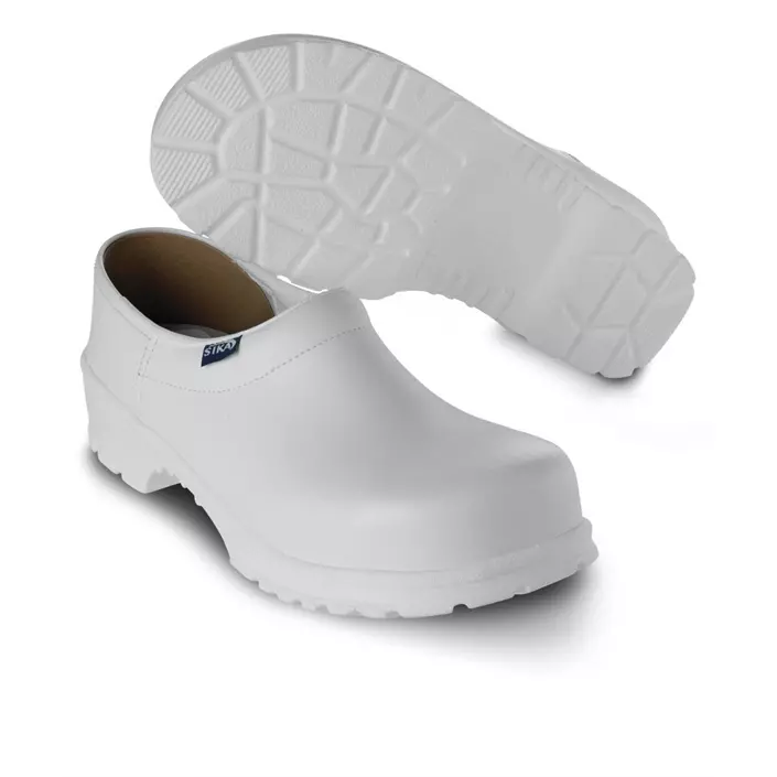 Sika comfort safety clogs with heel cover SB, White, large image number 0