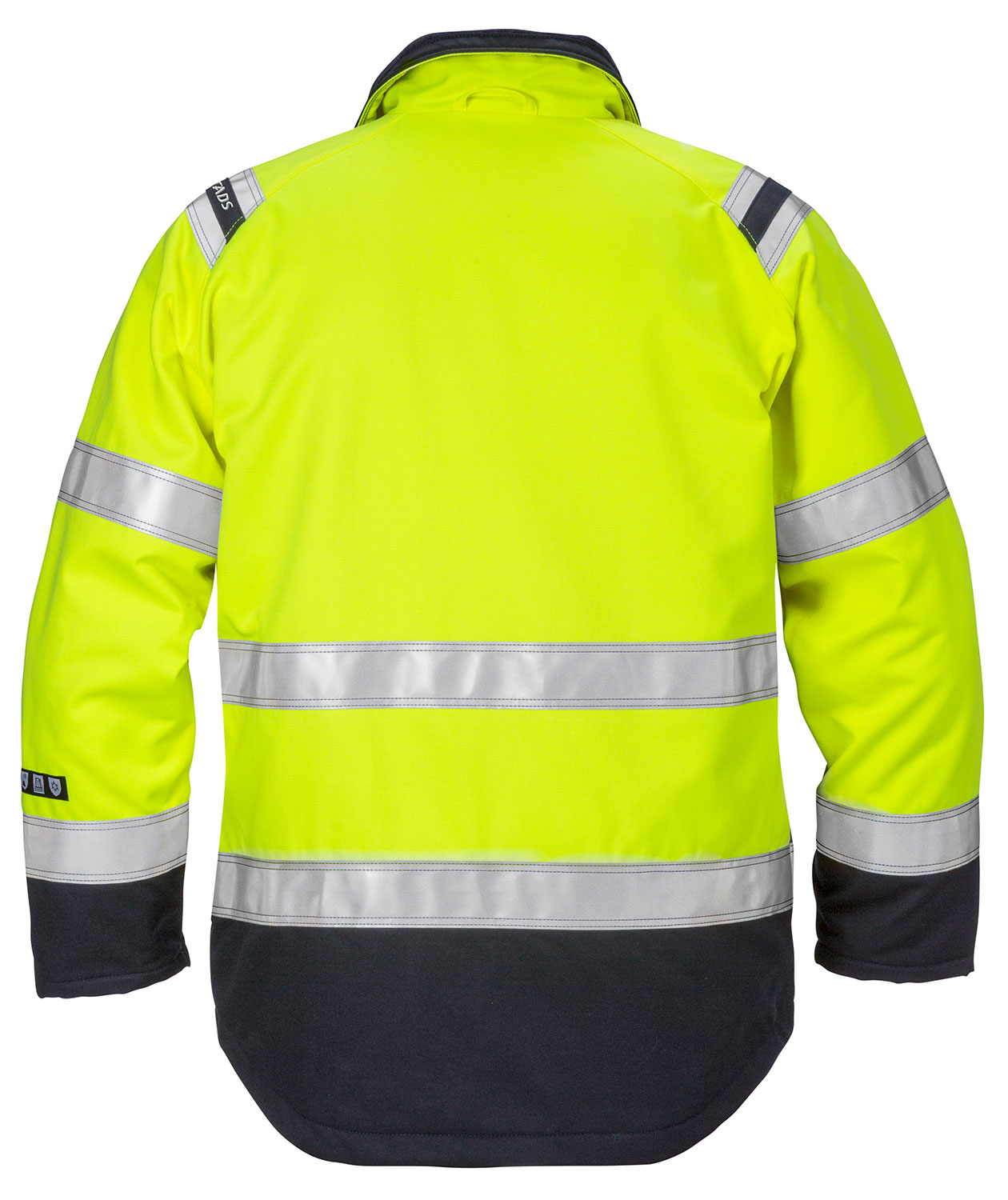 Fristads vinterjacka dam, Varsel yellow/marinbl&aring;