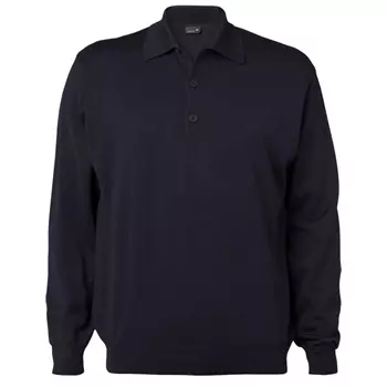CC55 Polo knitted pullover with merino wool, Marine Blue