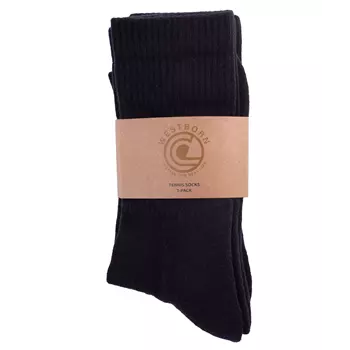 Westborn 3-pack tennis socks, Black