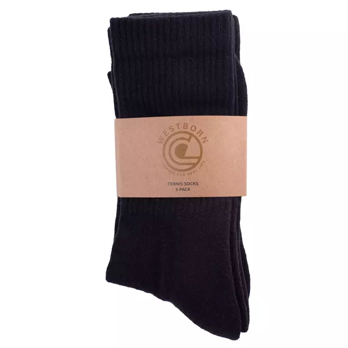 Westborn 3-pack tennis socks, Black, large image number 1