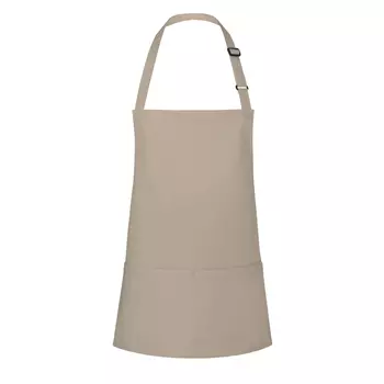 Karlowsky Basic bib apron with pockets, Sand