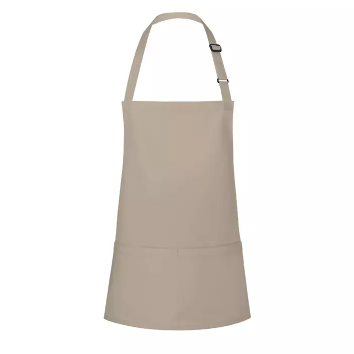 Karlowsky Basic bib apron with pockets, Sand, Sand, large image number 0