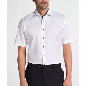 Eterna Fein Oxford Modern fit short-sleeved shirt, White