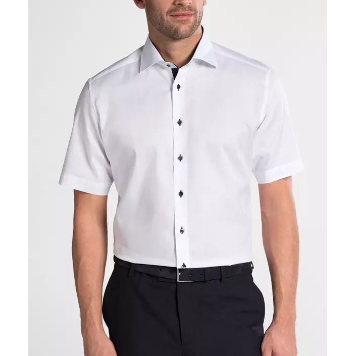 Eterna Fein Oxford Modern fit kurzärmlige Hemd, White, large image number 1