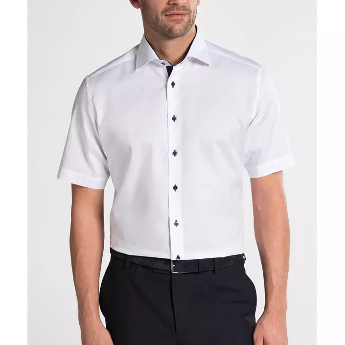 Eterna Fein Oxford Modern fit short-sleeved shirt, White, large image number 1