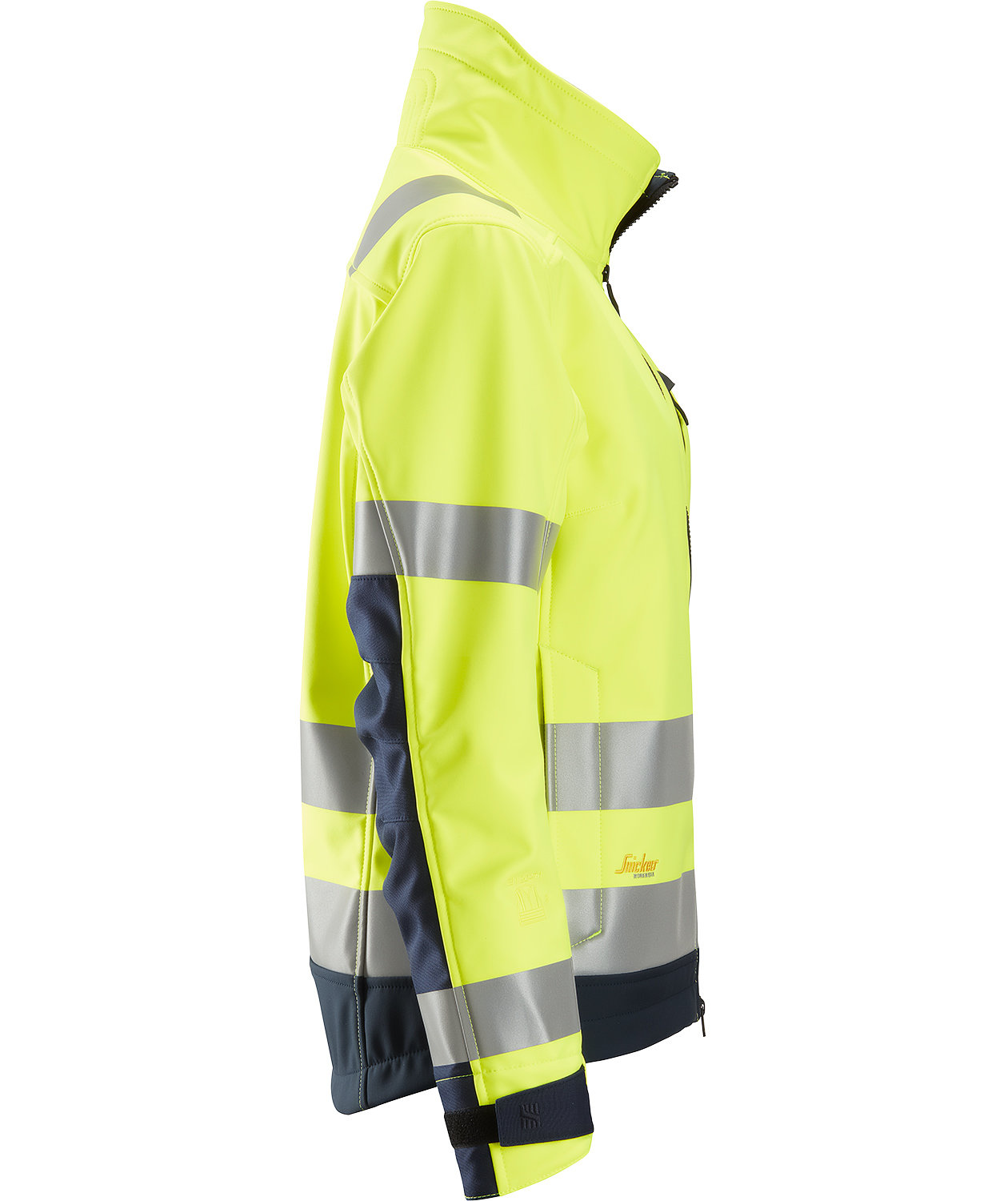 Snickers AllroundWork softshelljacka 1237 dam, Varsel gul/marinbl&aring;, large image number 3