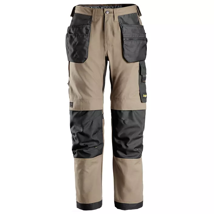 Snickers AllroundWork Canvas+ hantverksbyxa 6224, Khaki/Svart, large image number 0