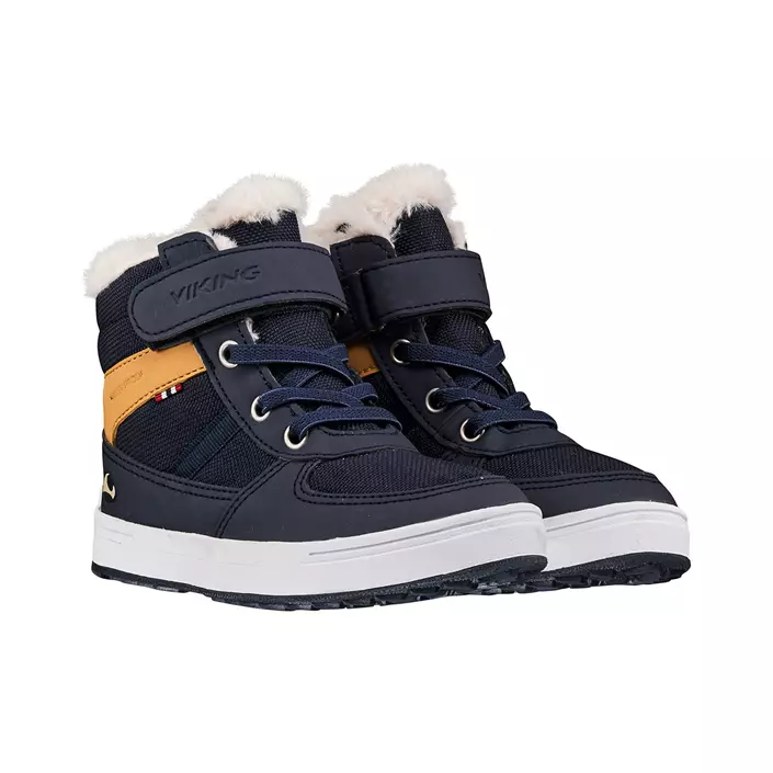 Viking Lucas WP winter boots for kids, Navy/Honey, large image number 1
