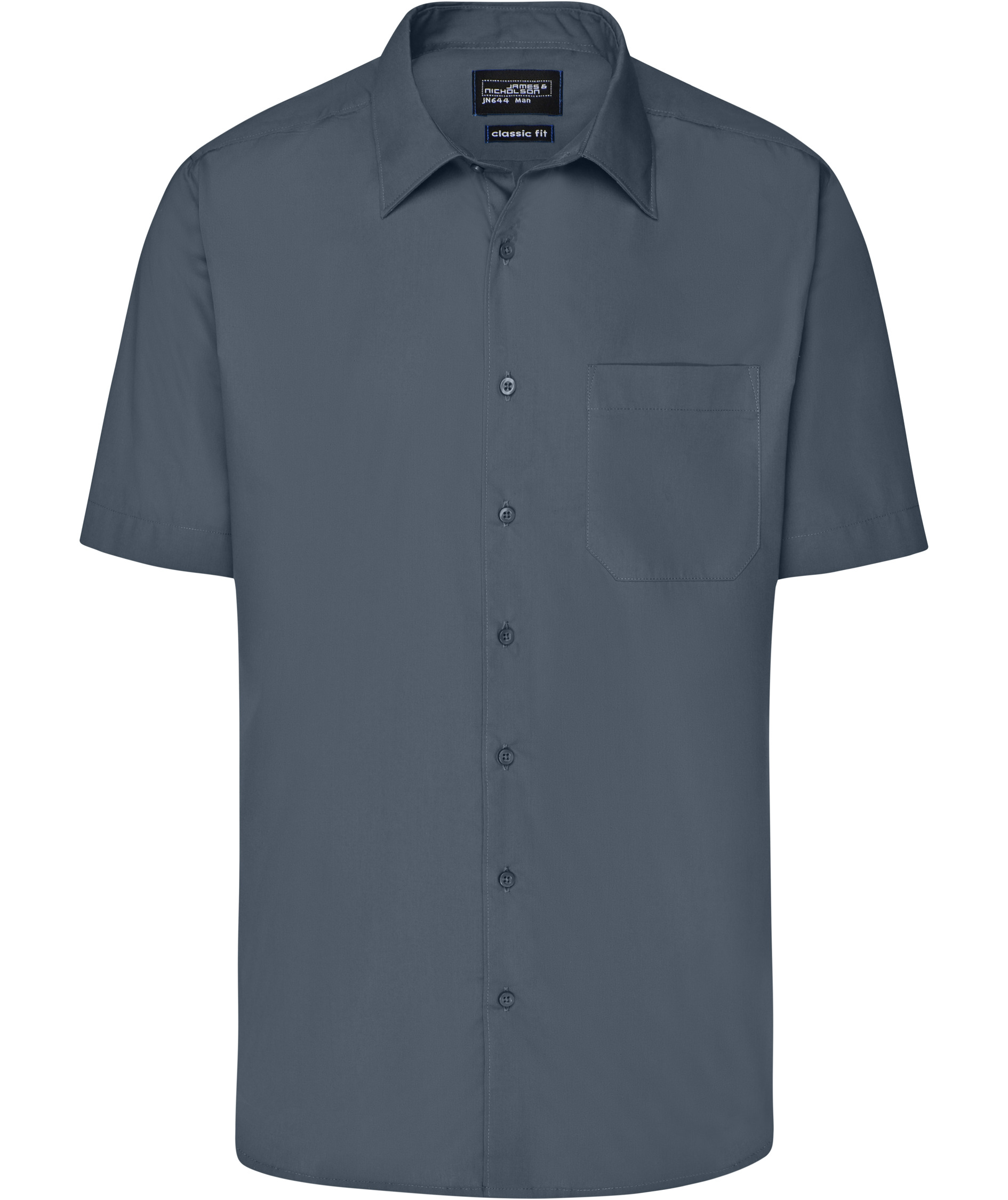 James & Nicholson classic fit short-sleeved shirt, Carbon Grey, Carbon Grey, swatch