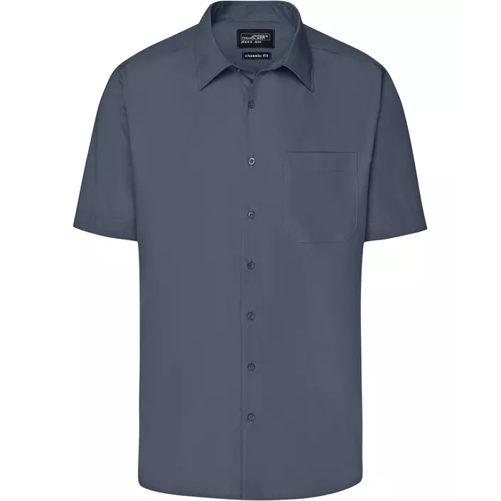 James & Nicholson modern fit kurzärmeliges Hemd, Karbon Grau, large image number 0