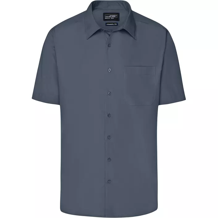 James & Nicholson modern fit short-sleeved shirt, Carbon Grey, large image number 0