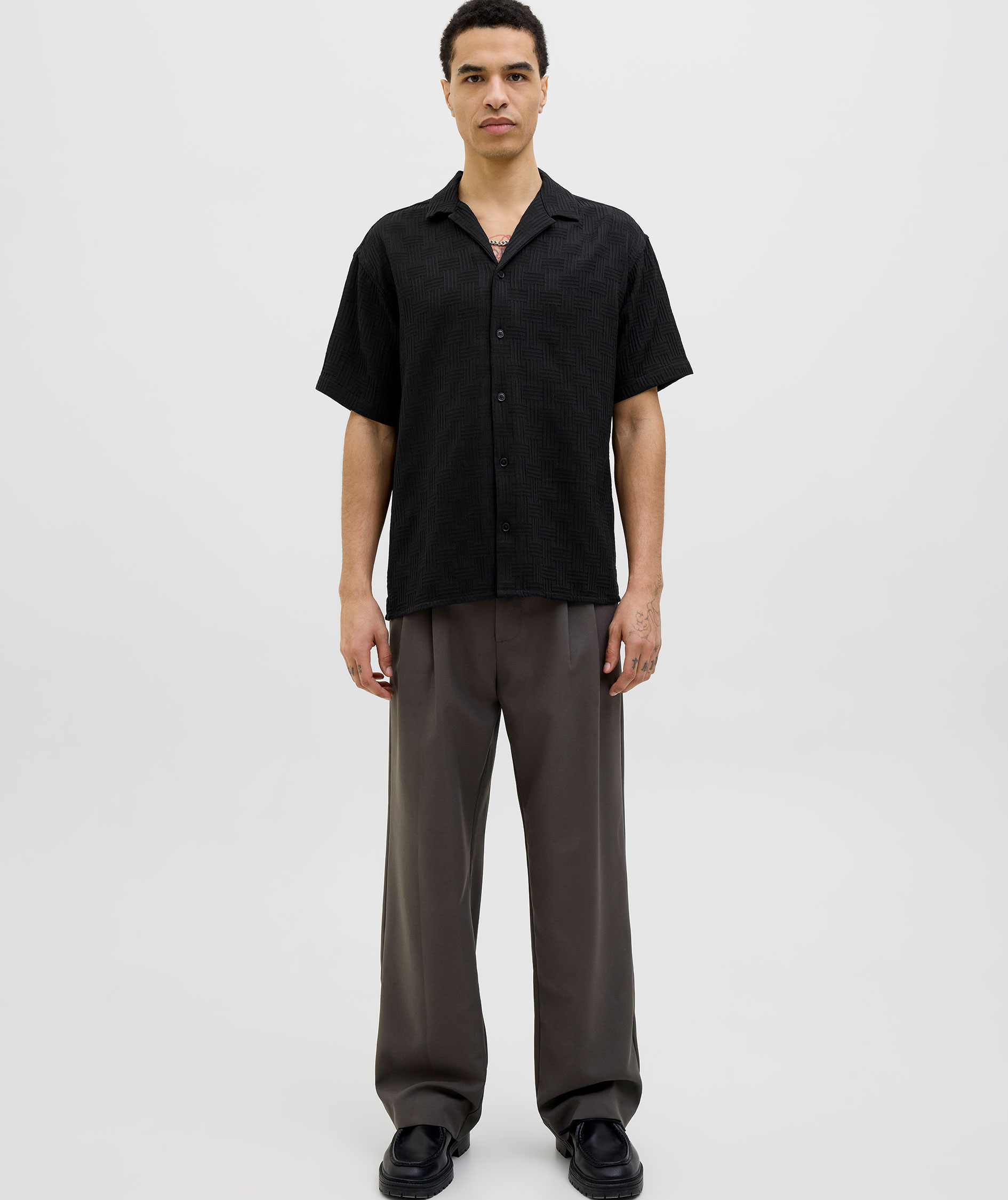 Jack & Jones JJEMATTEO RESORT kort&auml;rmad  skjorta, Black, large image number 6