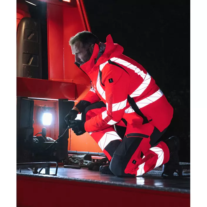 Mascot Accelerate Safe Arbeitshose full Stretch, Hi-vis Rot/dunkles Anthrazit, large image number 1