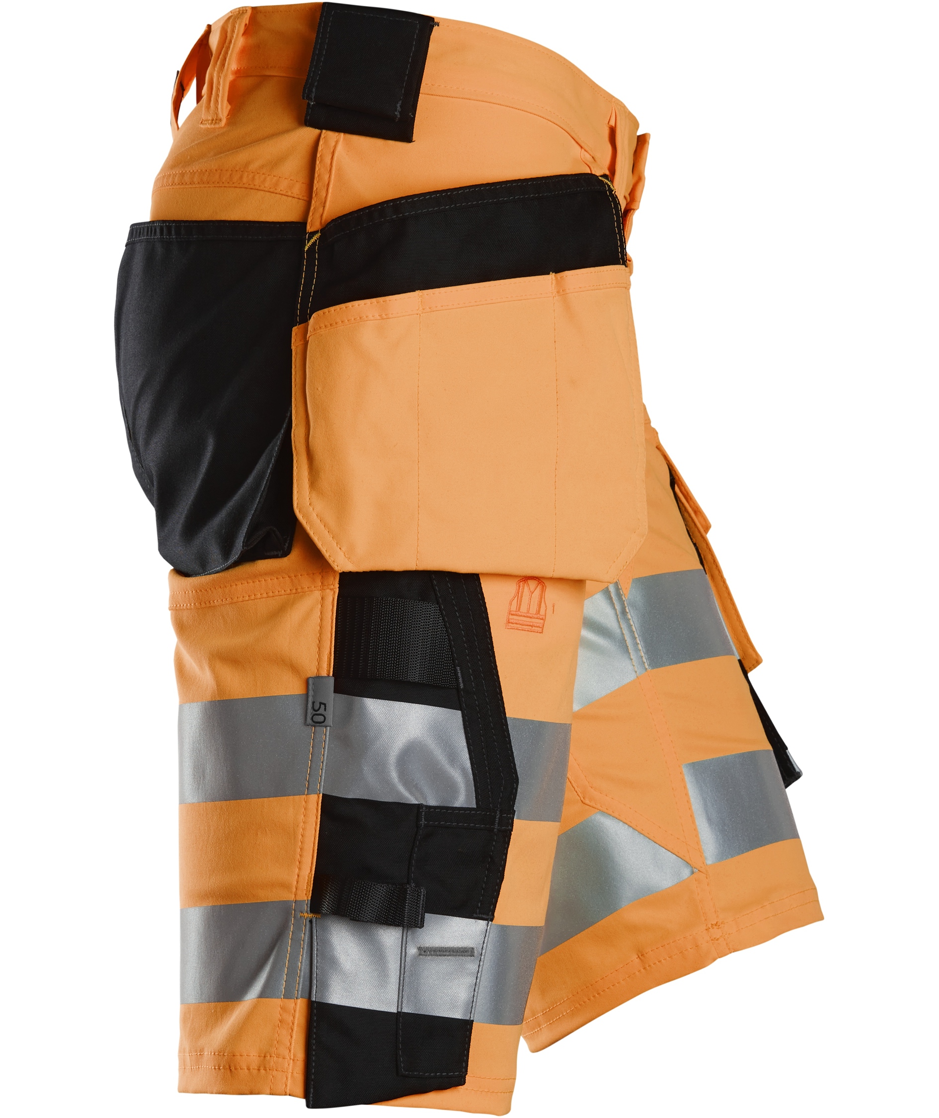 Snickers craftsman shorts 6135, Hi-Vis Orange/Black, large image number 2