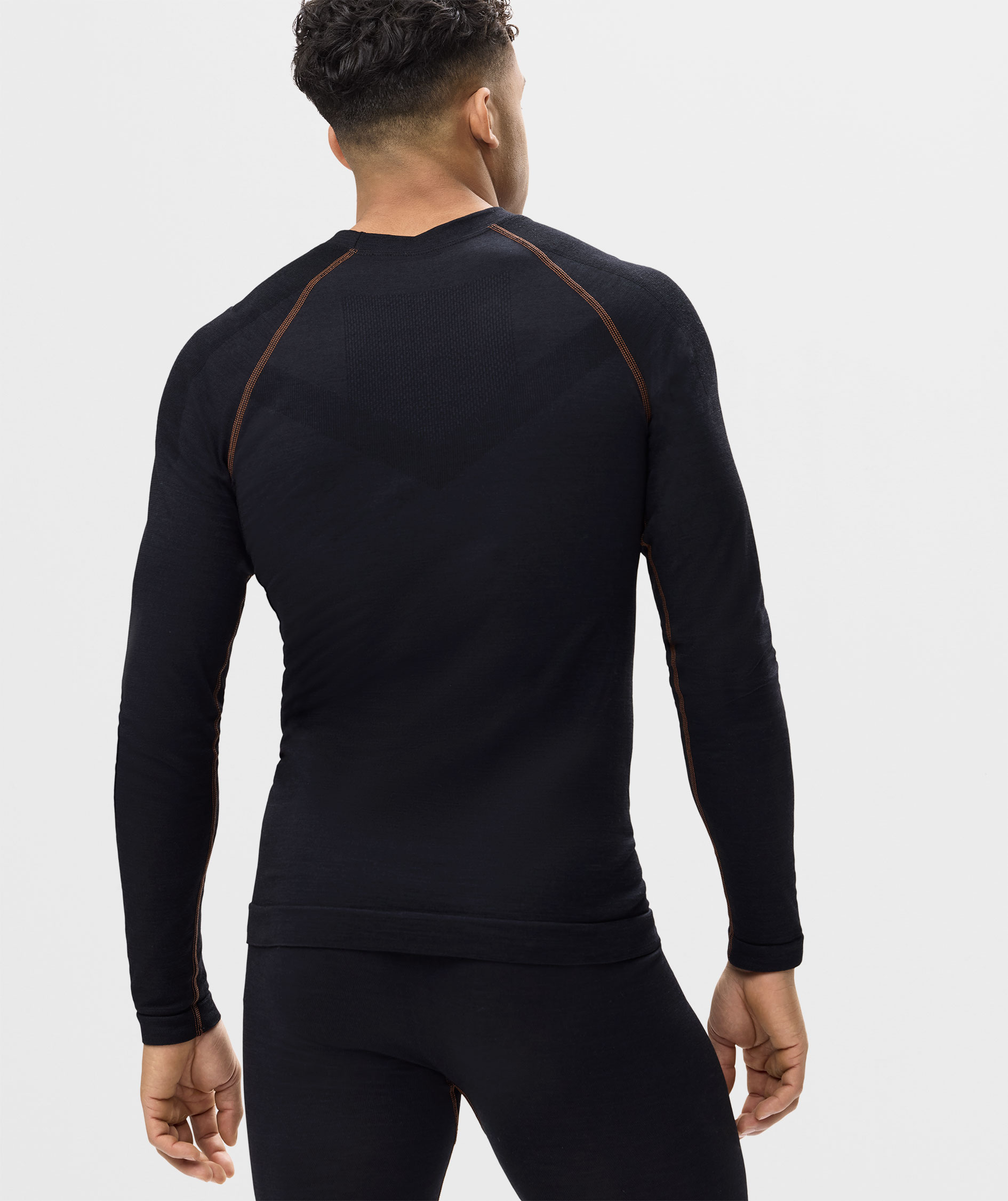 Snickers lang&aelig;rmet thermal crewneck with wool, Black, large image number 2