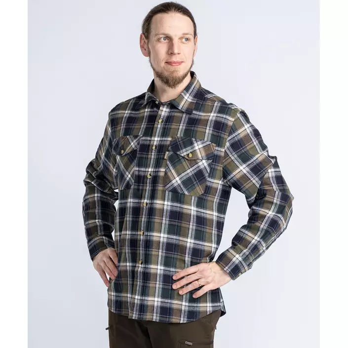Pinewood Härjedalen regular fit flannel skovmandsskjorte, Green/Navy, large image number 1