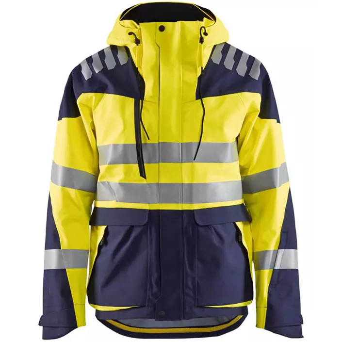Blåkläder Evolution shell jacket, Hi-vis yellow/Marine blue, large image number 0