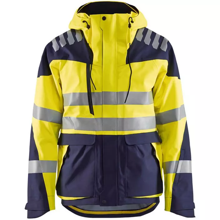 Blåkläder Evolution shell jacket, Hi-vis yellow/Marine blue, large image number 0