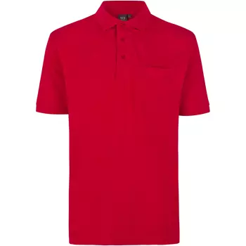 ID PRO Wear Polo T-skjorte med brystlomme, Rød