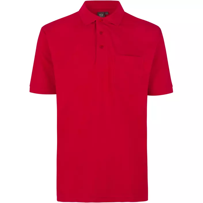 ID PRO Wear Polo T-shirt med brystlomme, Rød, large image number 0