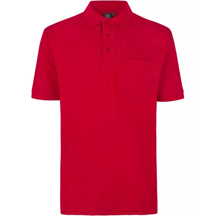 ID PRO Wear Polo T-skjorte med brystlomme, Rød, large image number 0