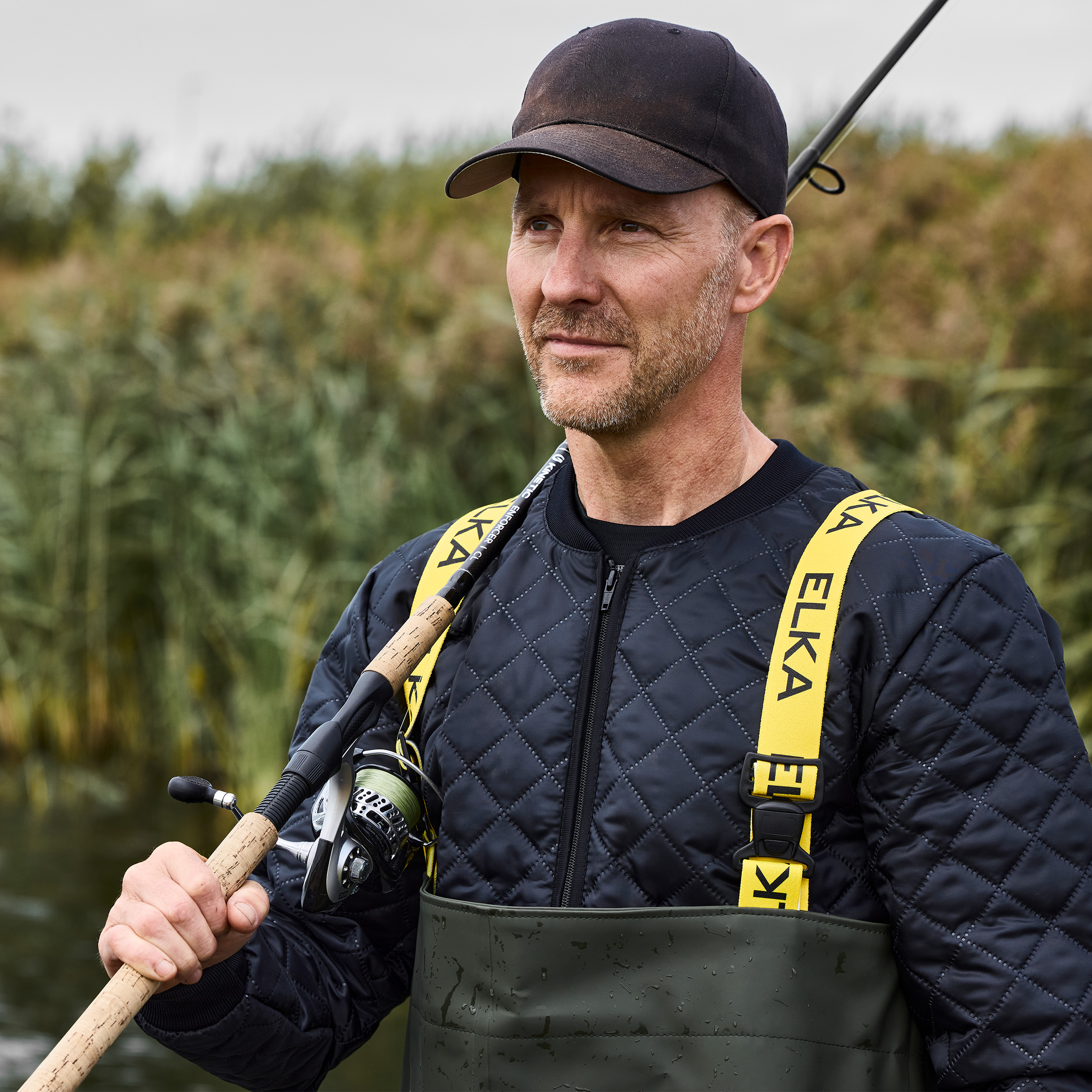 ELKA vattert jakke, Svart, large image number 3