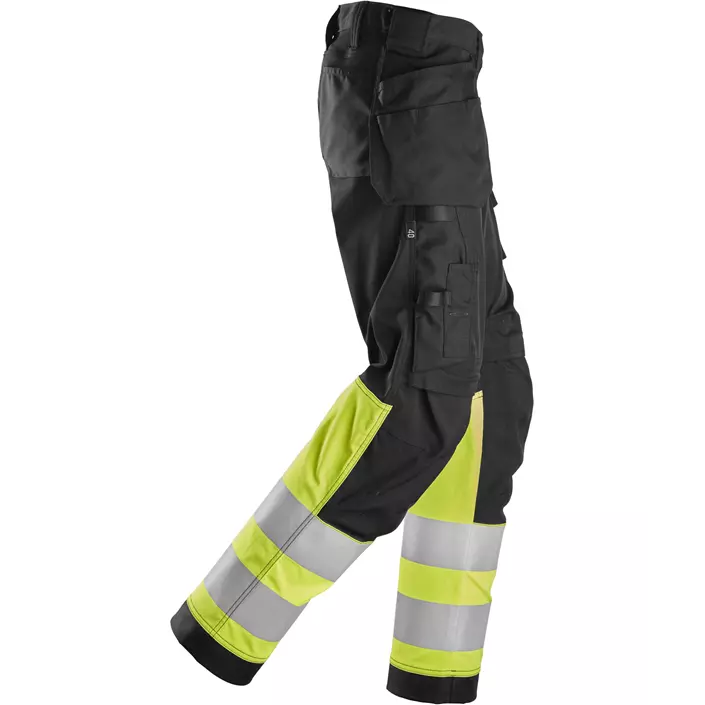 Snickers women's craftsman trousers, Black/Hi-Vis Yellow, large image number 2