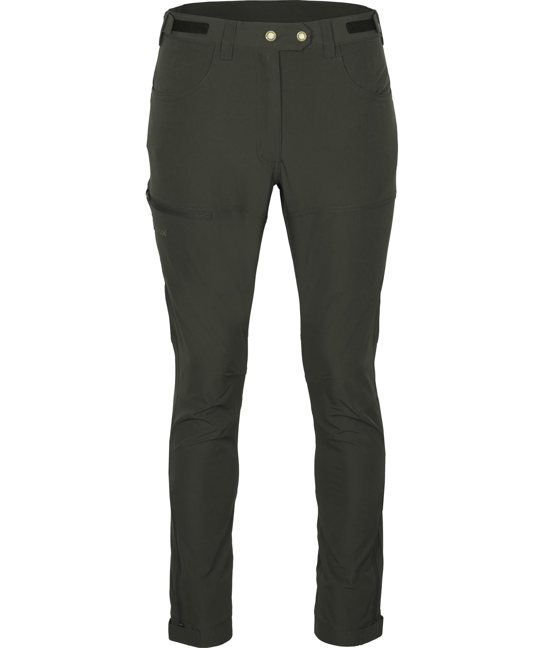 Pinewood&nbsp;Finnveden Trail stretch damebukser, M&oslash;rkegr&oslash;n, large image number 0