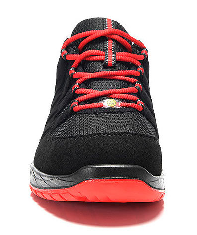 Elten Maddox Low sikkerhedssko S3, Sort/R&oslash;d, large image number 2