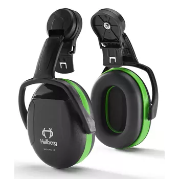 Hellberg Secure 1 helmet mounted ear defenders, Black/Green