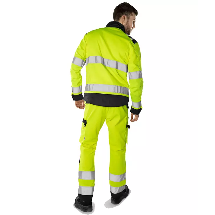 Fristads Green work trousers 2651 GPLU, Hi-vis Yellow/Black, large image number 3