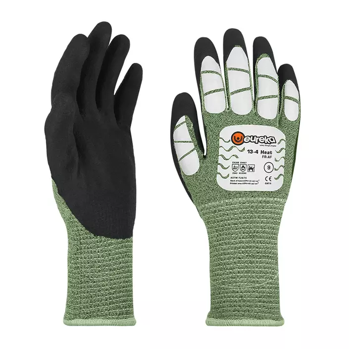 Eureka FR ARC 16 flamme- og skærehæmmende handsker Cut E, Grøn/Sort/Hvid, large image number 0