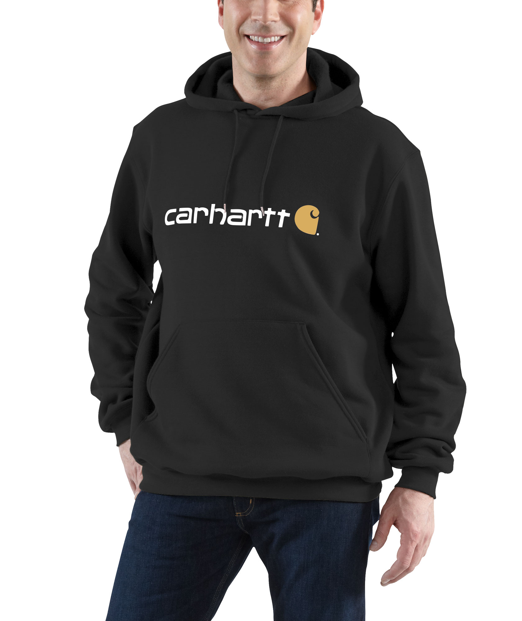 Carhartt Marquette Logo hettegenser Midweight, Svart