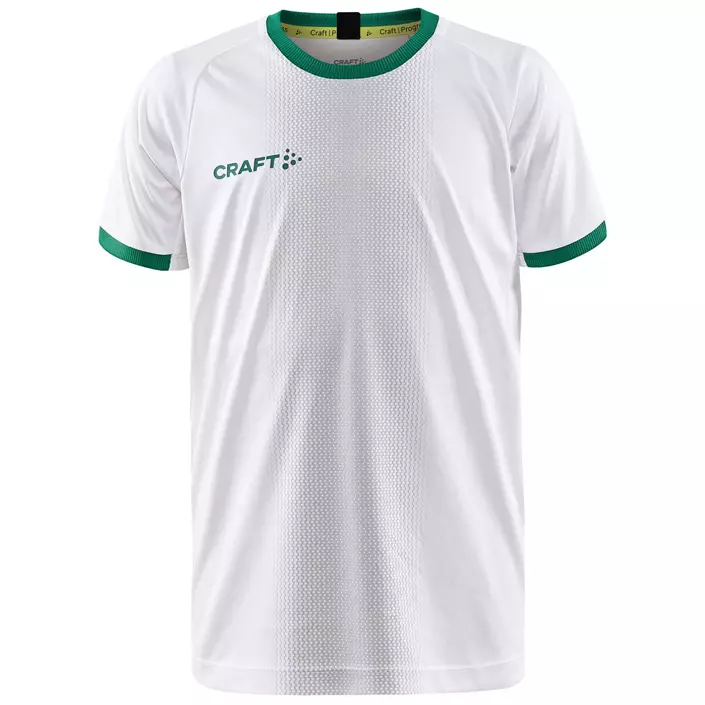 Craft Progress 2.0 Graphic Jersey T-skjorte for barn, Hvit/Team Green, large image number 0