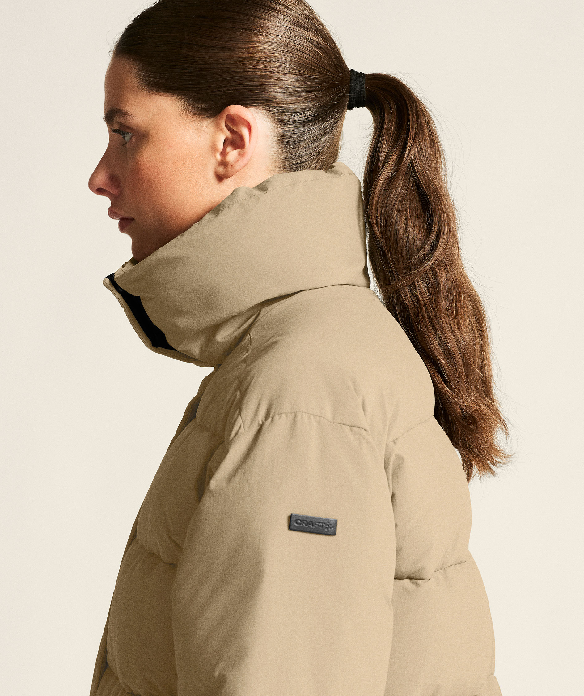 Craft Urban l&aring;ng vadderad vinterjacka dam, Taupe, large image number 6