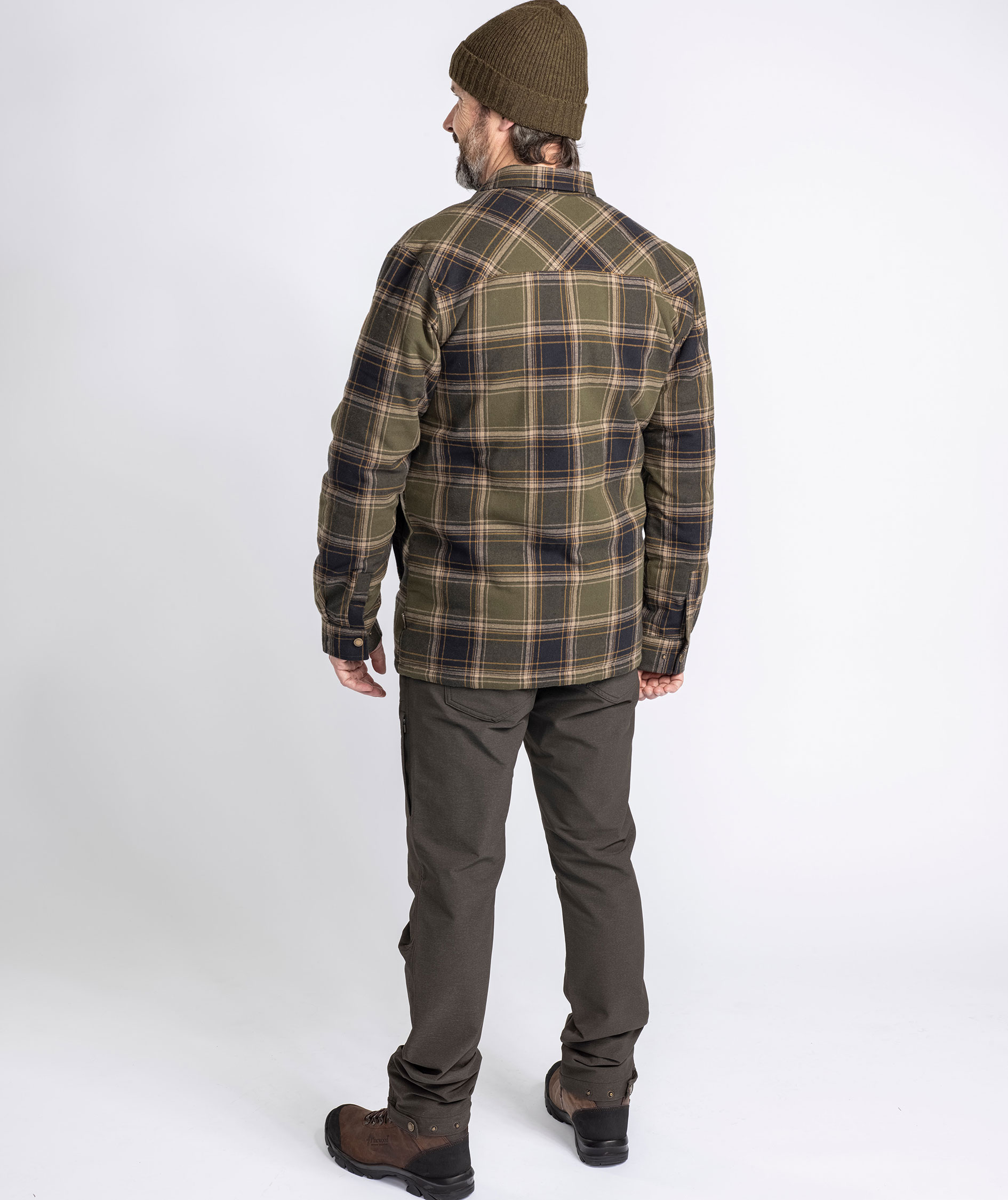 Pinewood Finnveden Checked regular fit foret skovmandsskjorte, Mossgreen/Black, large image number 7