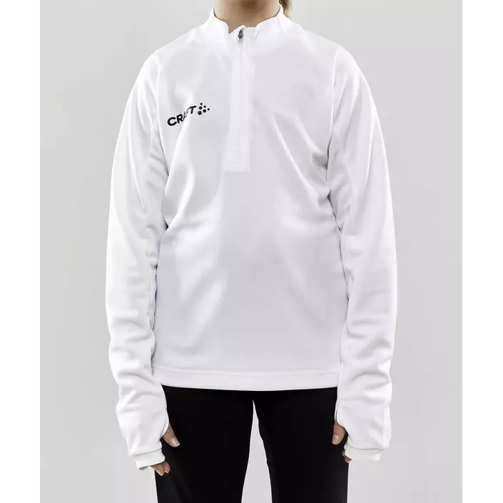 Craft Evolve Halfzip sweatshirt til børn, Hvid, large image number 1