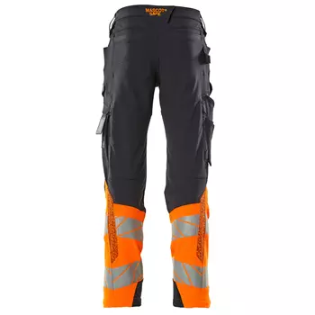 Mascot Accelerate Safe work trousers full stretch, Dark Marine Blue/Hi-Vis Orange