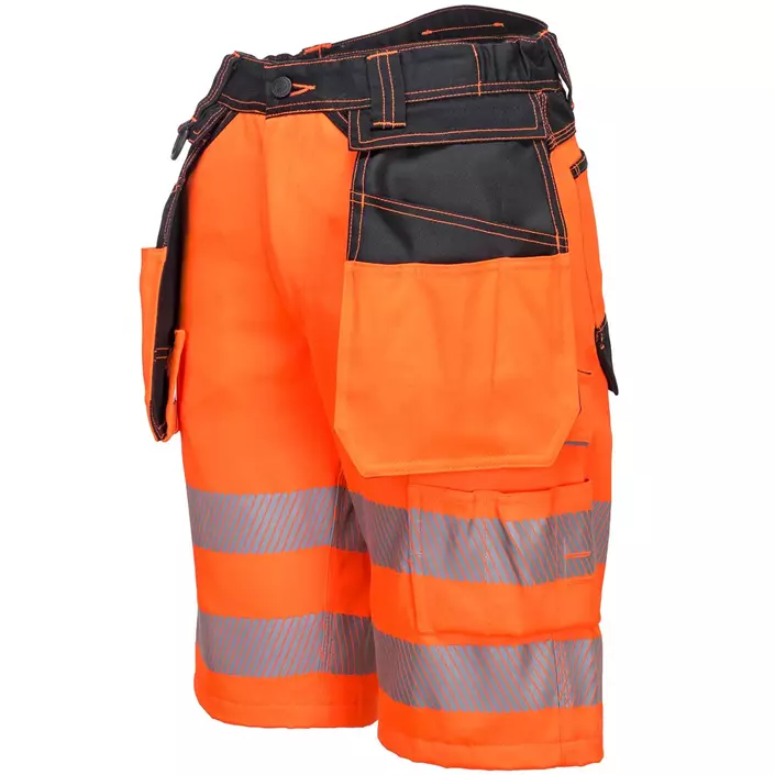 Portwest PW3 craftsmens shorts, Hi-Vis Orange/Black, large image number 2