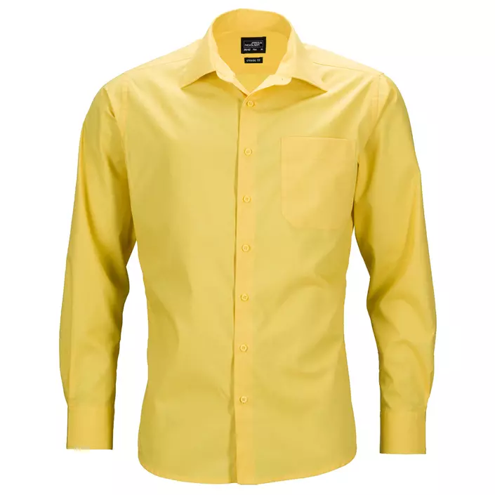 James & Nicholson modern fit skjorte, Gul, large image number 0
