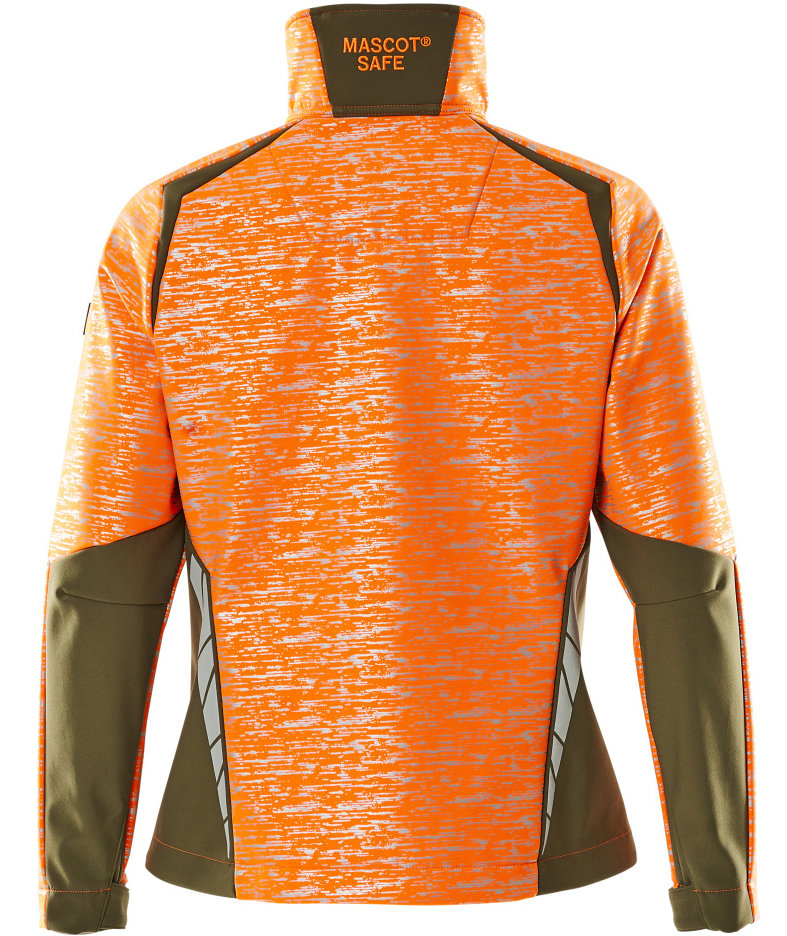 Mascot Accelerate Safe dame softshelljakke, Hi-vis Orange/Mosgr&oslash;n, large image number 1