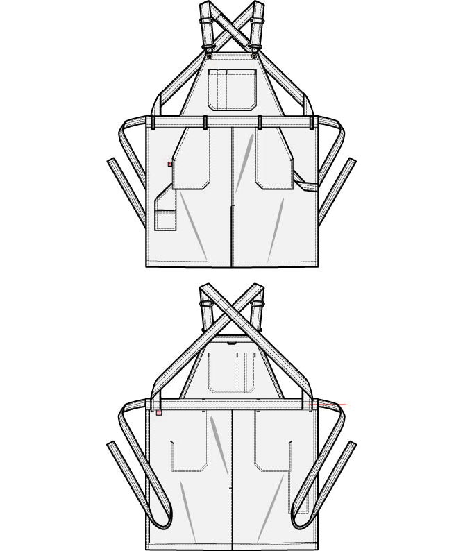 Segers 4092 br&ouml;stlappsf&ouml;rkl&auml;de med fickor, Striped Denim, Striped Denim, large image number 4