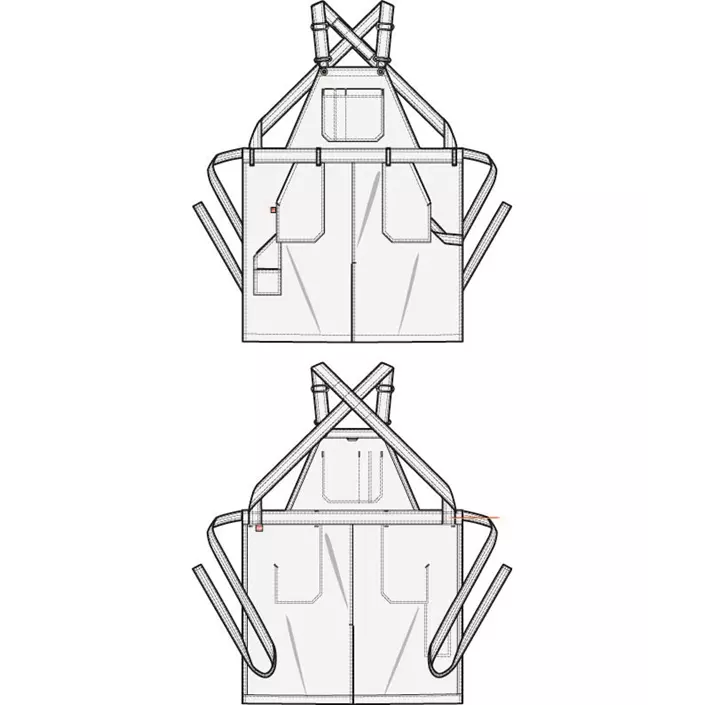 Segers 4092 brystlommeforkle med lommer, Striped Denim, Striped Denim, large image number 4