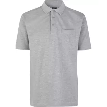 ID PRO Wear Polo shirt with chest pocket, Grey Melange