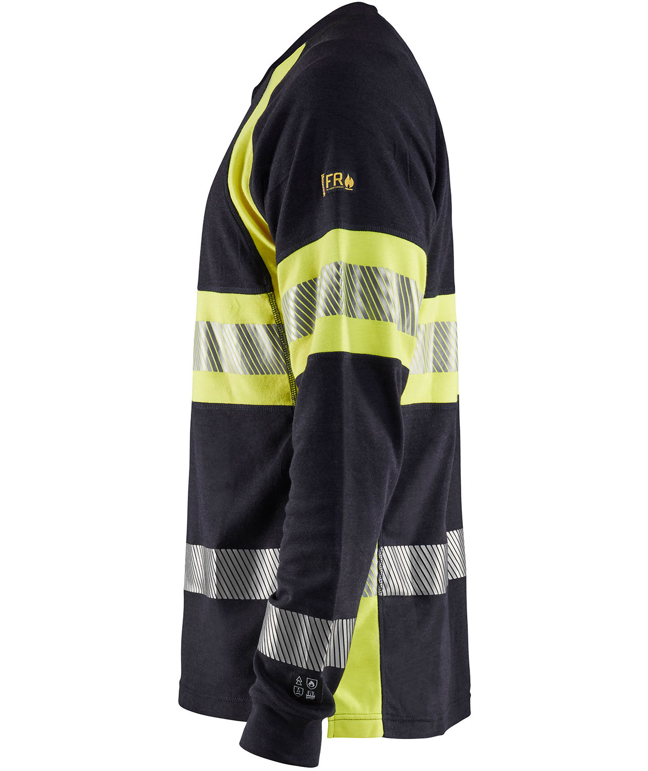 Bl&aring;kl&auml;der Anti-Flame lang&auml;rmliges T-Shirt, Marine/Hi-Vis gelb, large image number 2